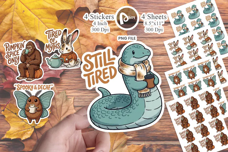 Cozy Cryptid Cafe Sarcastic Sticker