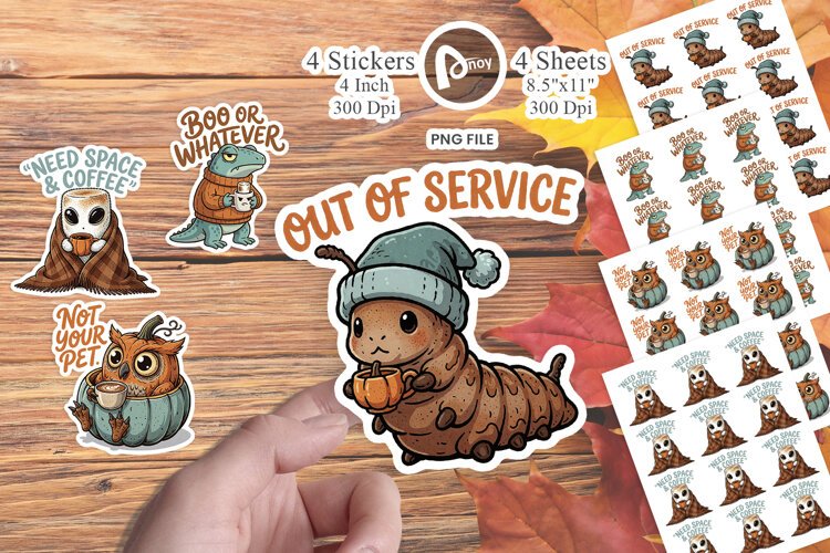 Cozy Cryptid Cafe Sarcastic Sticker example image 1