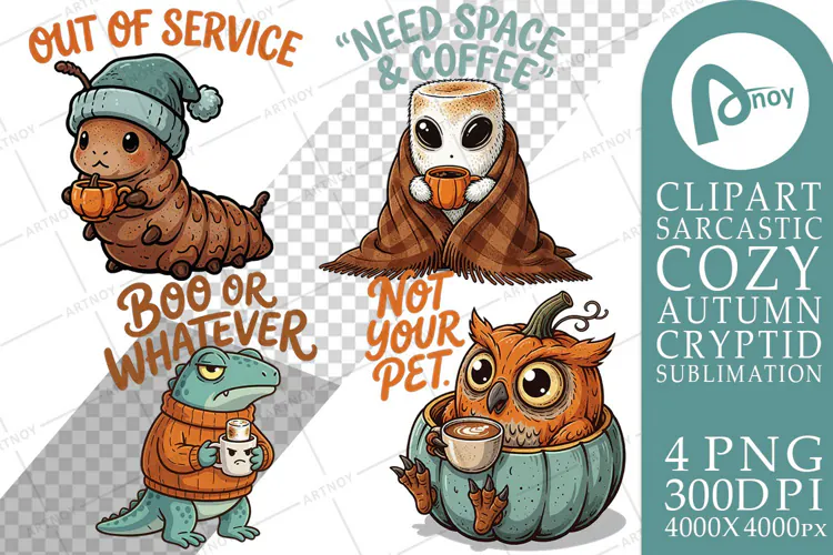 Cozy Cryptid Cafe Sarcastic Sublimation
