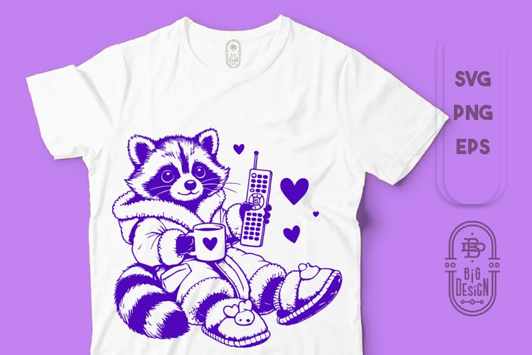 Cozy Design featuring a Cute Raccoon | Racoon Chilling