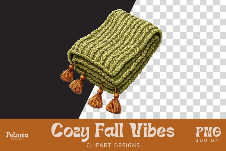 Cozy Blanket Fall Clipart | Watercolor Autumn PNG