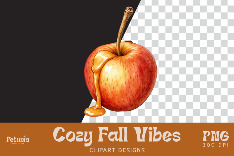 Sweet Apple Fall Clipart | Watercolor Autumn PNG