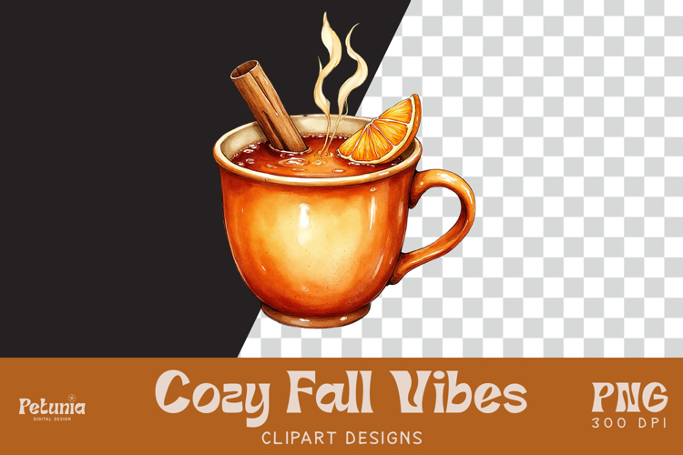 Hot Cider Fall Clipart | Watercolor Autumn PNG