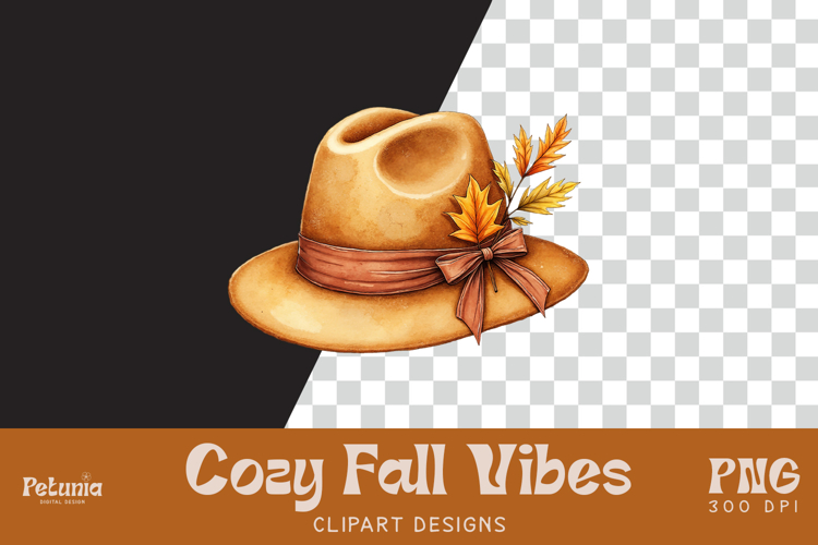 Fall Hat Clipart | Watercolor Autumn PNG