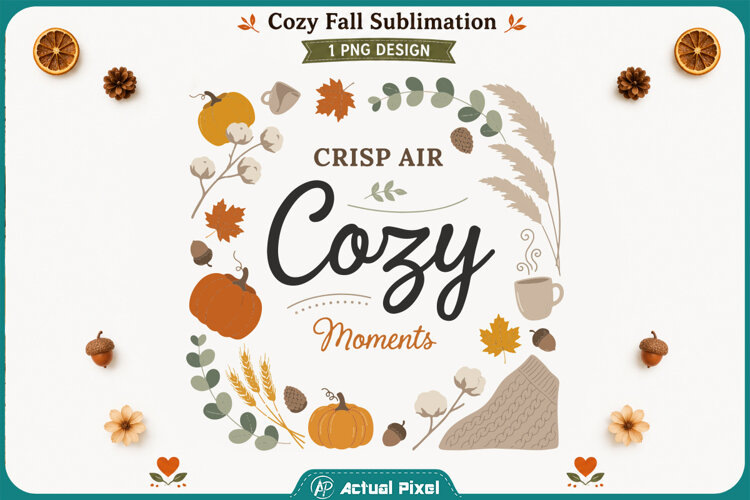 Cozy Fall Sublimation Quotes example image 1