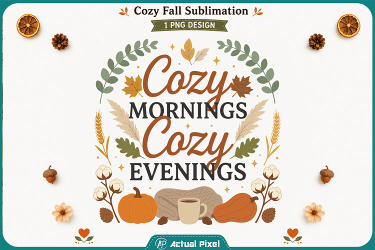 Cozy Fall Sublimation Quotes example image 1