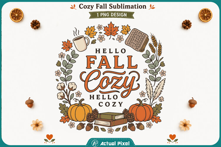Cozy Fall Sublimation Quotes example image 1