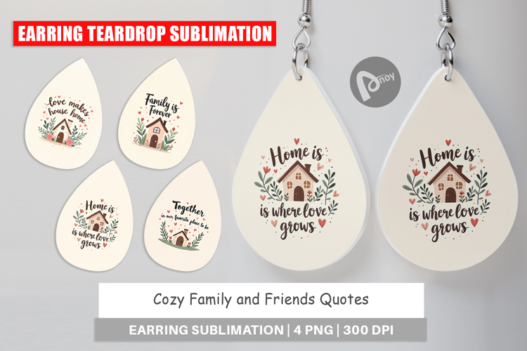 Earring Cozy Family and Friends Quotes