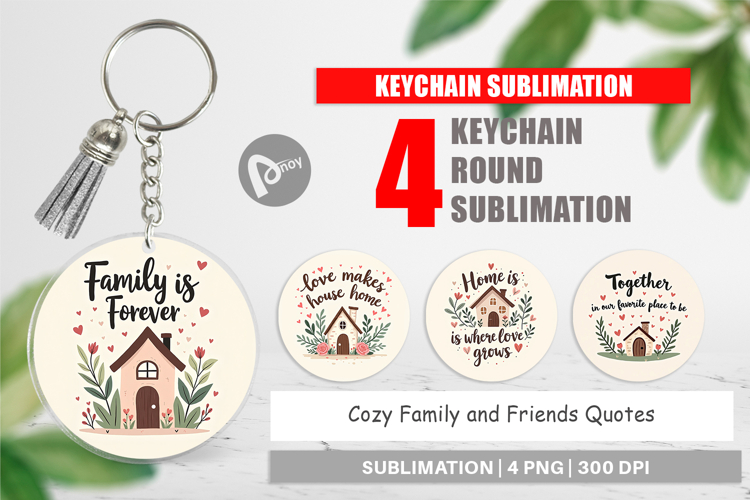 Keychain Cozy Family and Friends Quotes