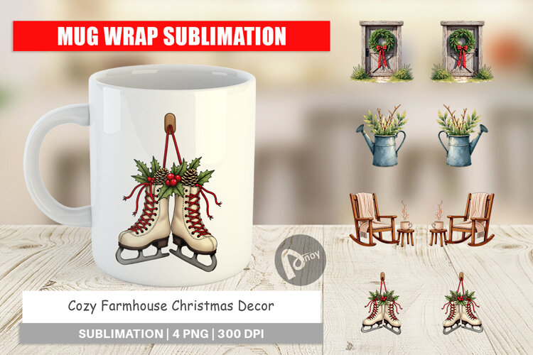 Farmhouse Christmas Decor Mug Wrap example image 1