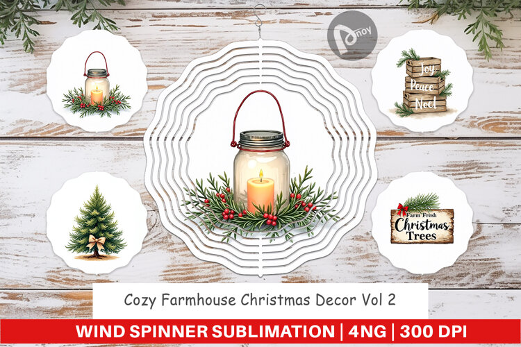 Farmhouse Christmas Decor Wind Spinner example image 1