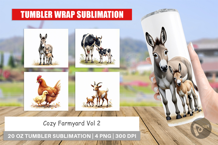 Farmyard Mother Baby Animal Tumbler