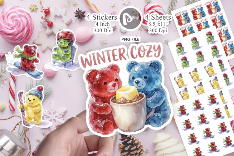 Cozy Gummy Bear Ski Patrol Sticker