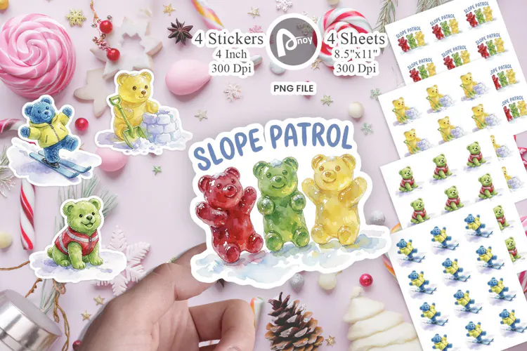 Cozy Gummy Bear Ski Patrol Sticker