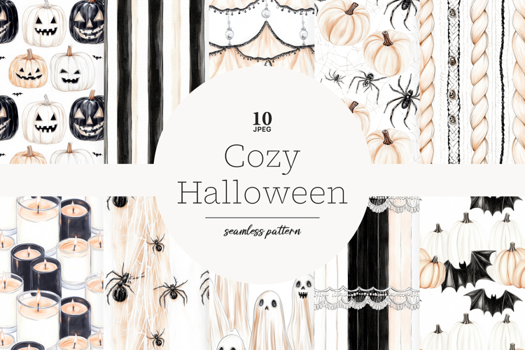 Cozy Halloween Paper | Neutral Background Beige Pattern