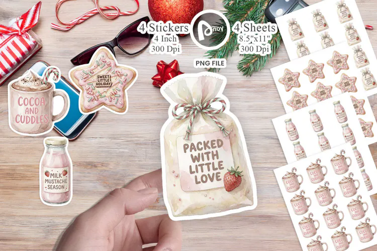 Cozy Holiday Treats Tiny Hands Sticker