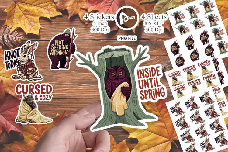Introvert Autumn Cryptid Art Sticker