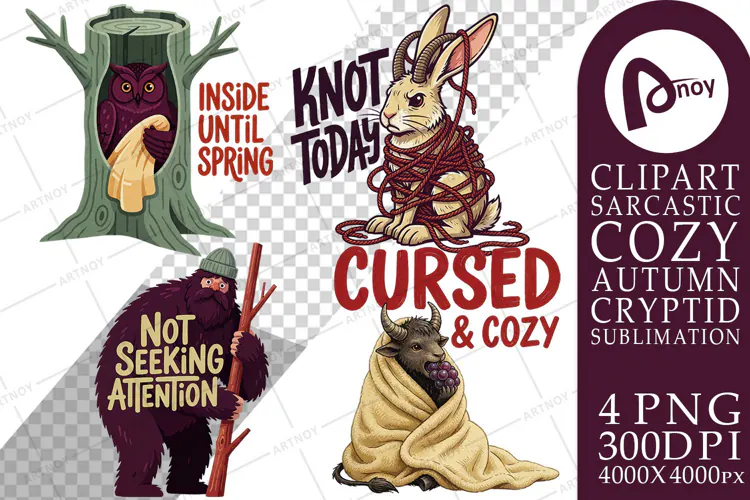 Introvert Autumn Cryptid Art Sublimation