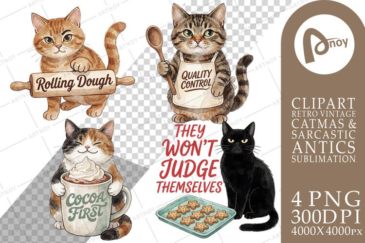 Cozy Kitchen Cookie Supervisor Cats Sublimation example image 1