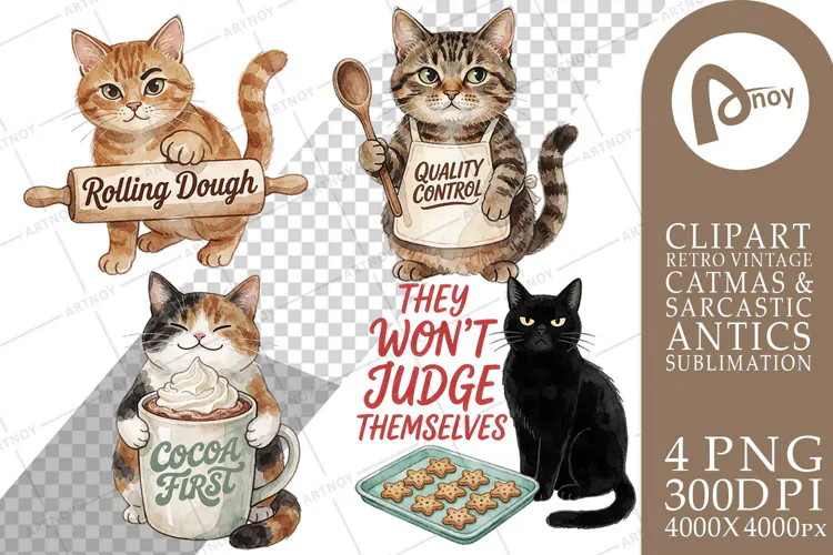 Cozy Kitchen Cookie Supervisor Cats Sublimation