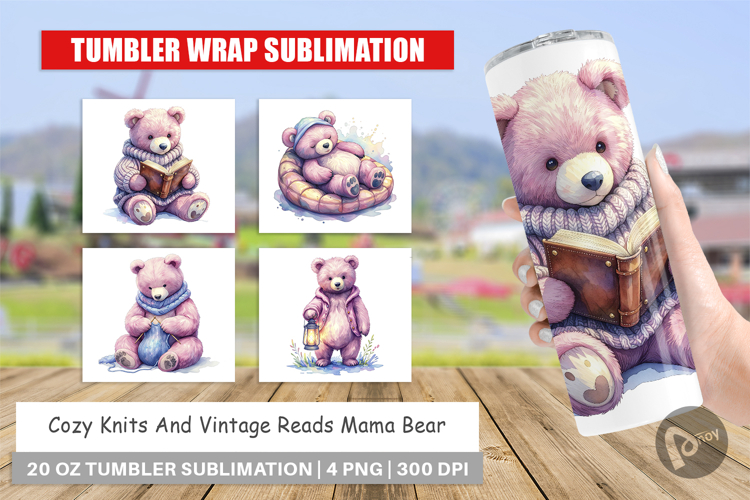 Knits   Reads Mama Bear Tumbler