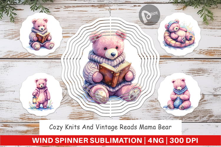 Knits & Reads Mama Bear Wind Spinner