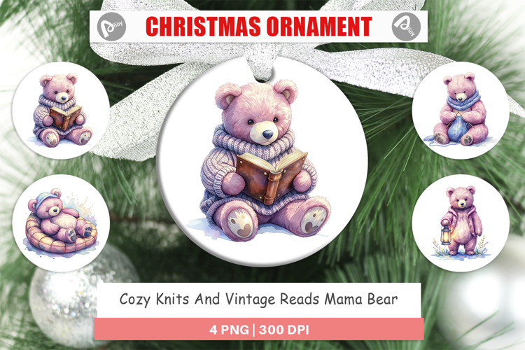 Knits & Reads Mama Bear Ornament