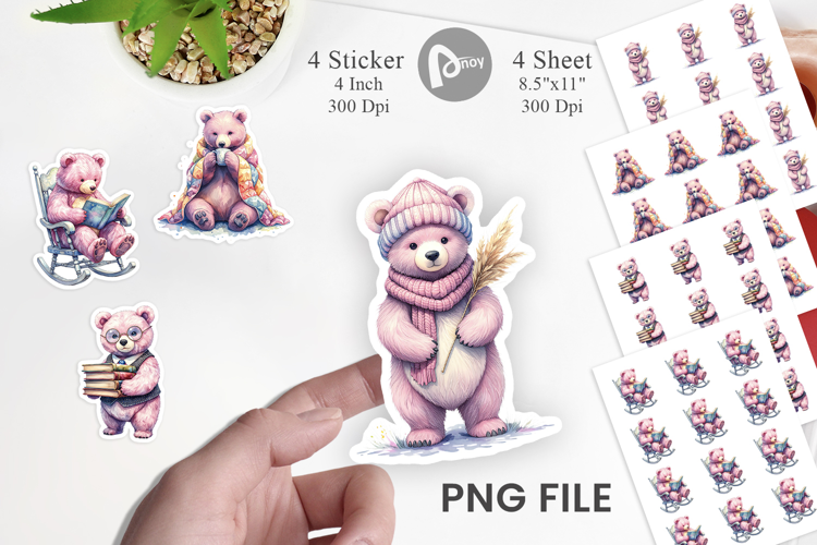 Knits & Reads Mama Bear Sticker