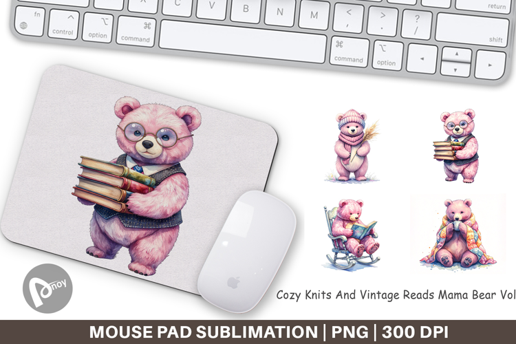 Knits & Reads Mama Bear Mouse Pad