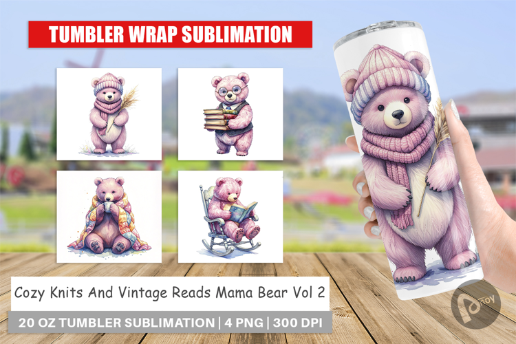 Knits & Reads Mama Bear Tumbler