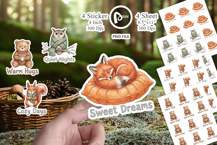 Knitwear Woodland Friends Sticker