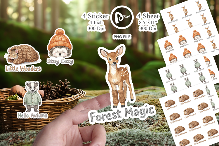 Knitwear Woodland Friends Sticker