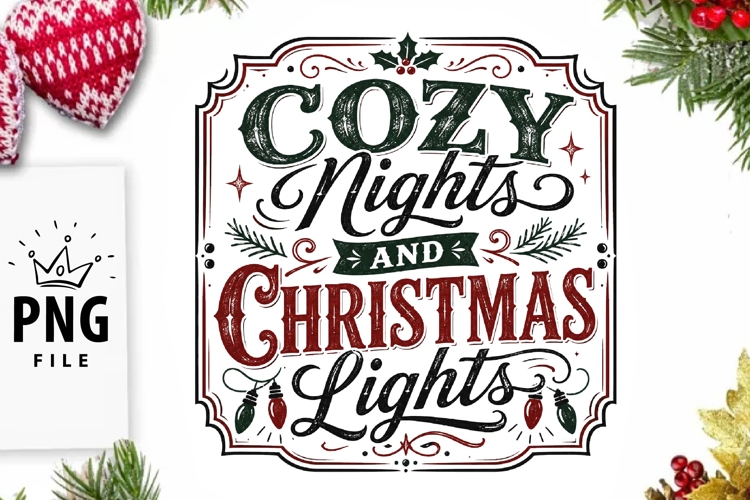 Cozy Nights And Christmas Lights PNG