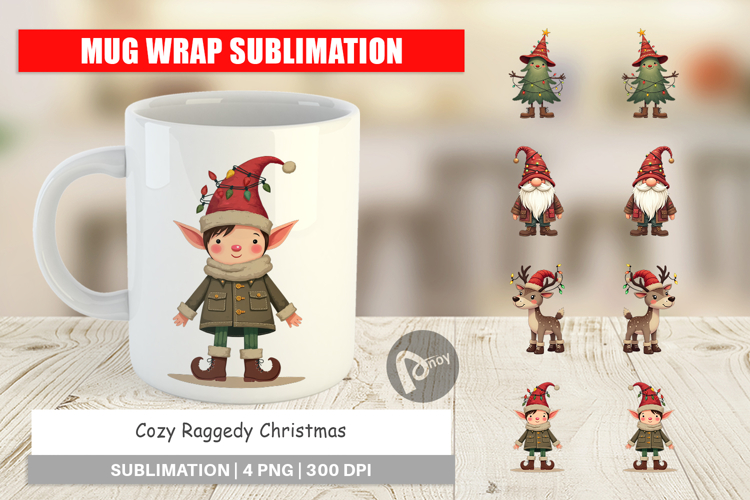 Cozy Raggedy Christmas Mug Wrap