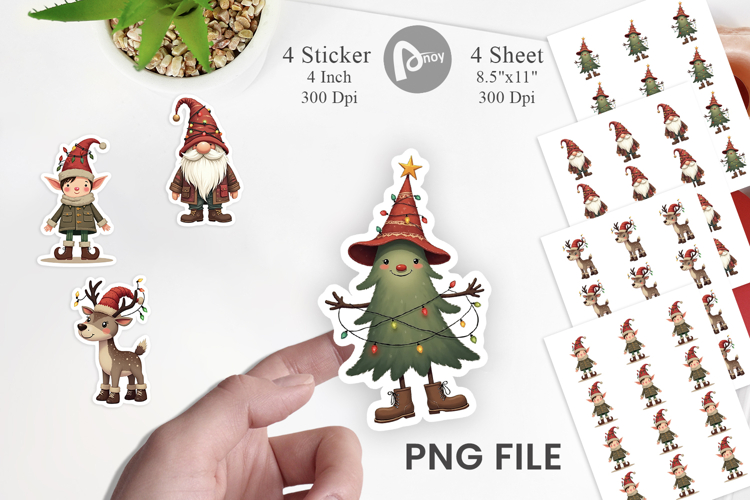 Cozy Raggedy Christmas Sticker