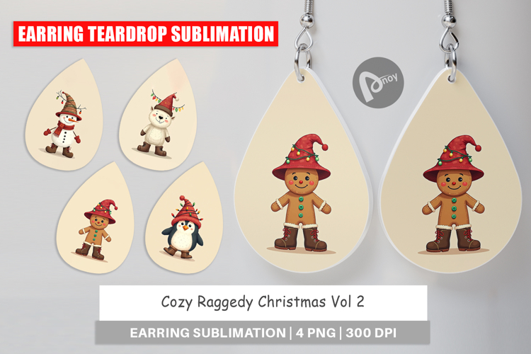 Cozy Raggedy Christmas Earring
