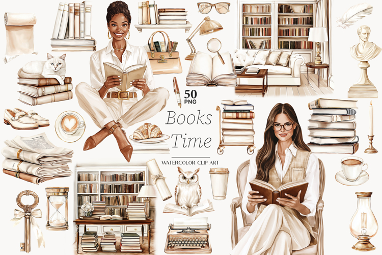 Cozy Reading Nook Clipart | Book Lover PNG Collection