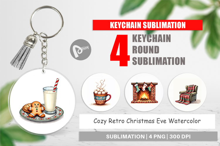 Retro Christmas Eve Keychain