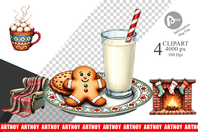 Retro Christmas Eve Clipart