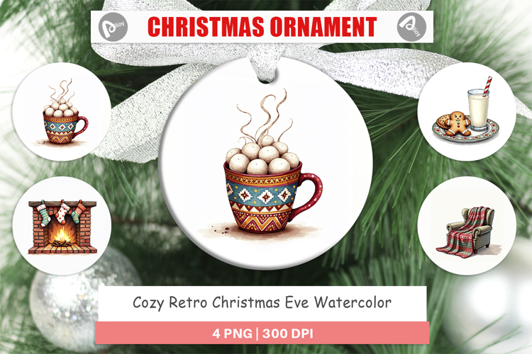 Retro Christmas Eve Ornament