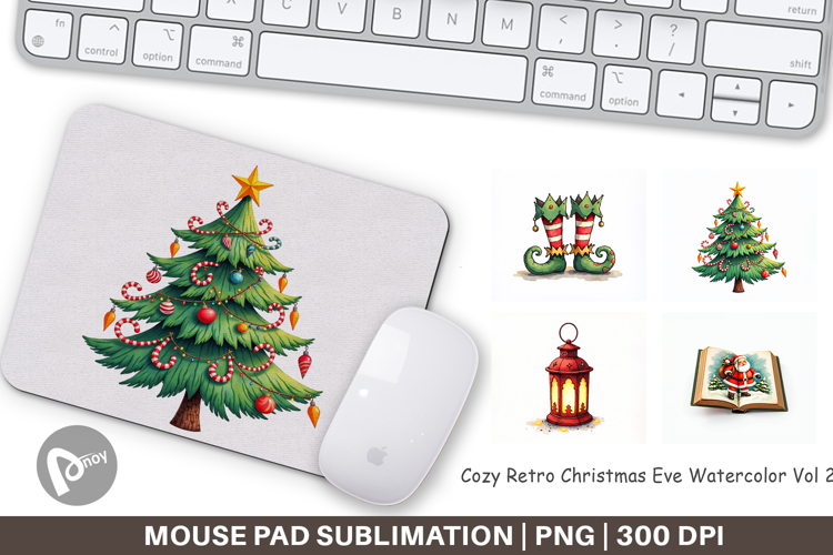 Retro Christmas Eve Mouse Pad