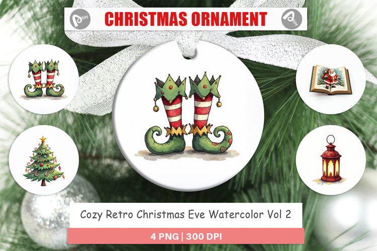 Retro Christmas Eve Ornament