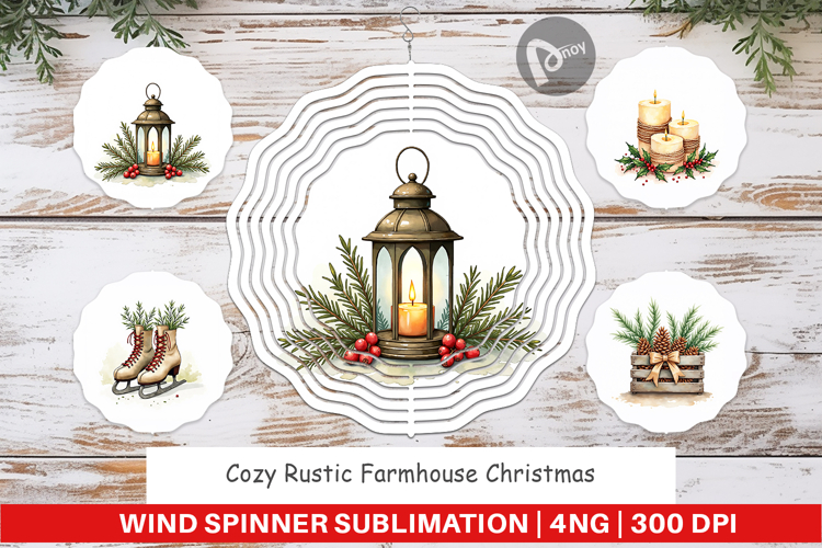 Rustic Farmhouse Christmas Wind Spinner