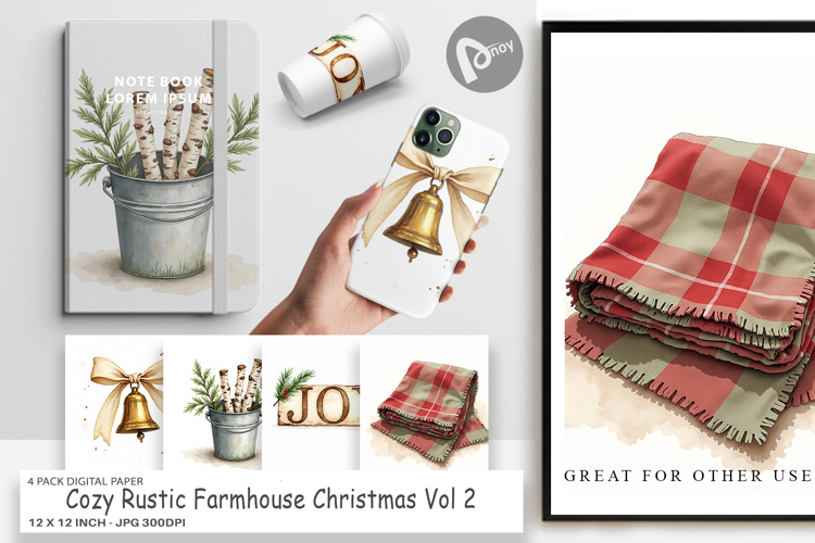 Rustic Farmhouse Christmas Digital Paper
