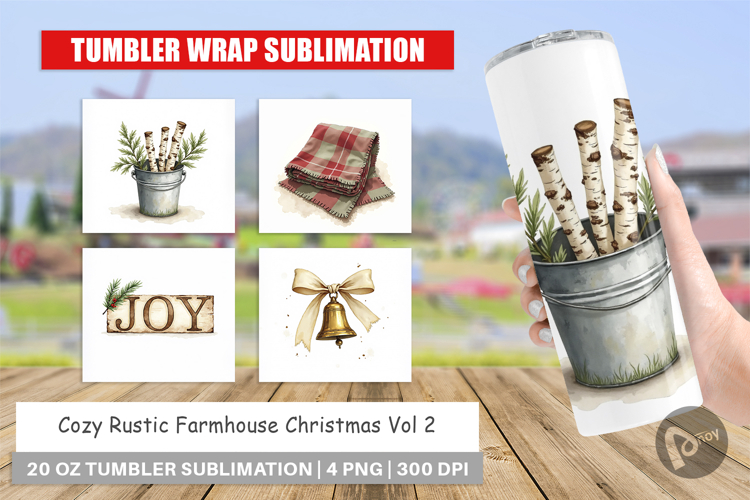 Rustic Farmhouse Christmas Tumbler