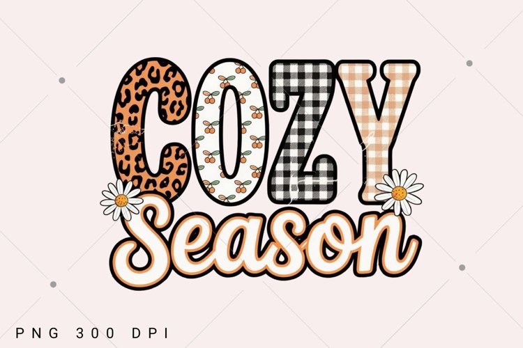 Cozy Season PNG, Retro Checkered Fall PNG, Varsity Fall png