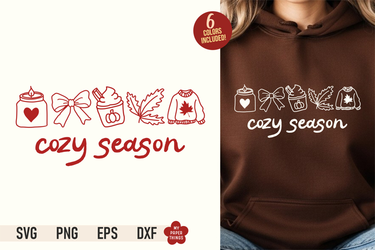 Cozy Season SVG PNG | Retro Autumn Sublimation Design