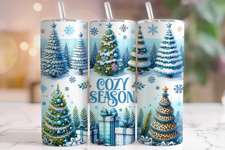 Cozy Season Tumbler Wrap, Winter Tumbler Wrap PNG, Christmas