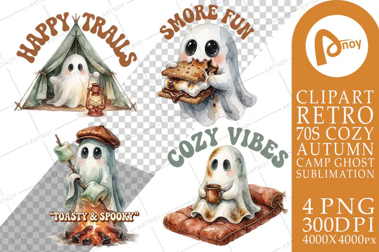 Smores Autumn Camp Ghosts Sublimation