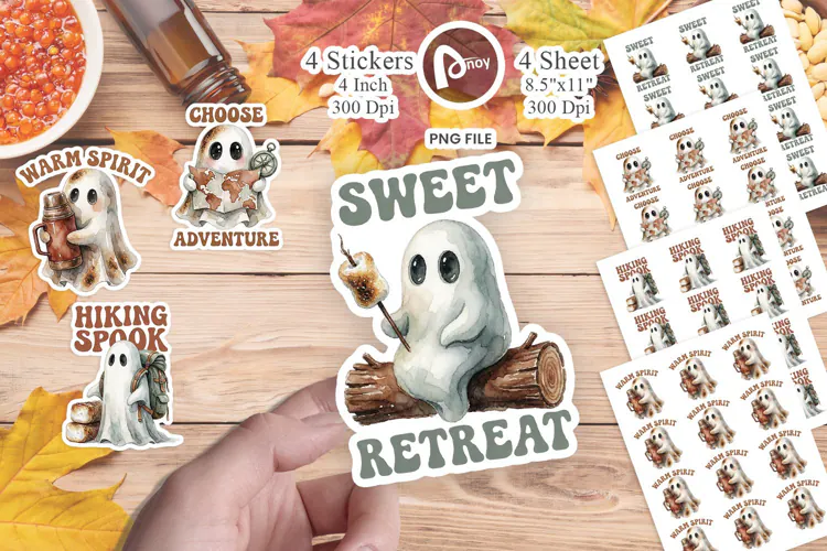 Smores Autumn Camp Ghosts Sticker